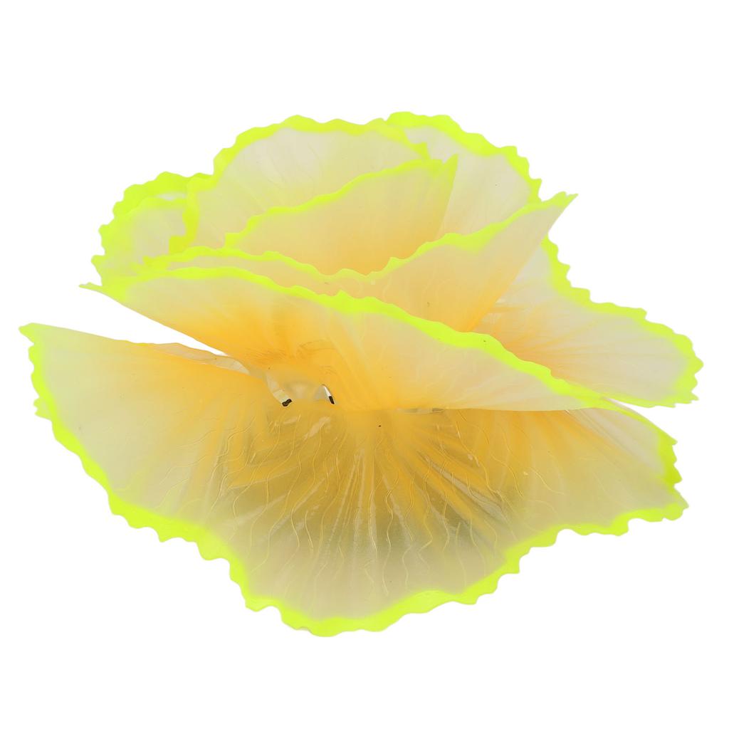Simulation Coral Decoration Fluorescent Fish Tank Plants Decoration for Landscape Decor Yellow