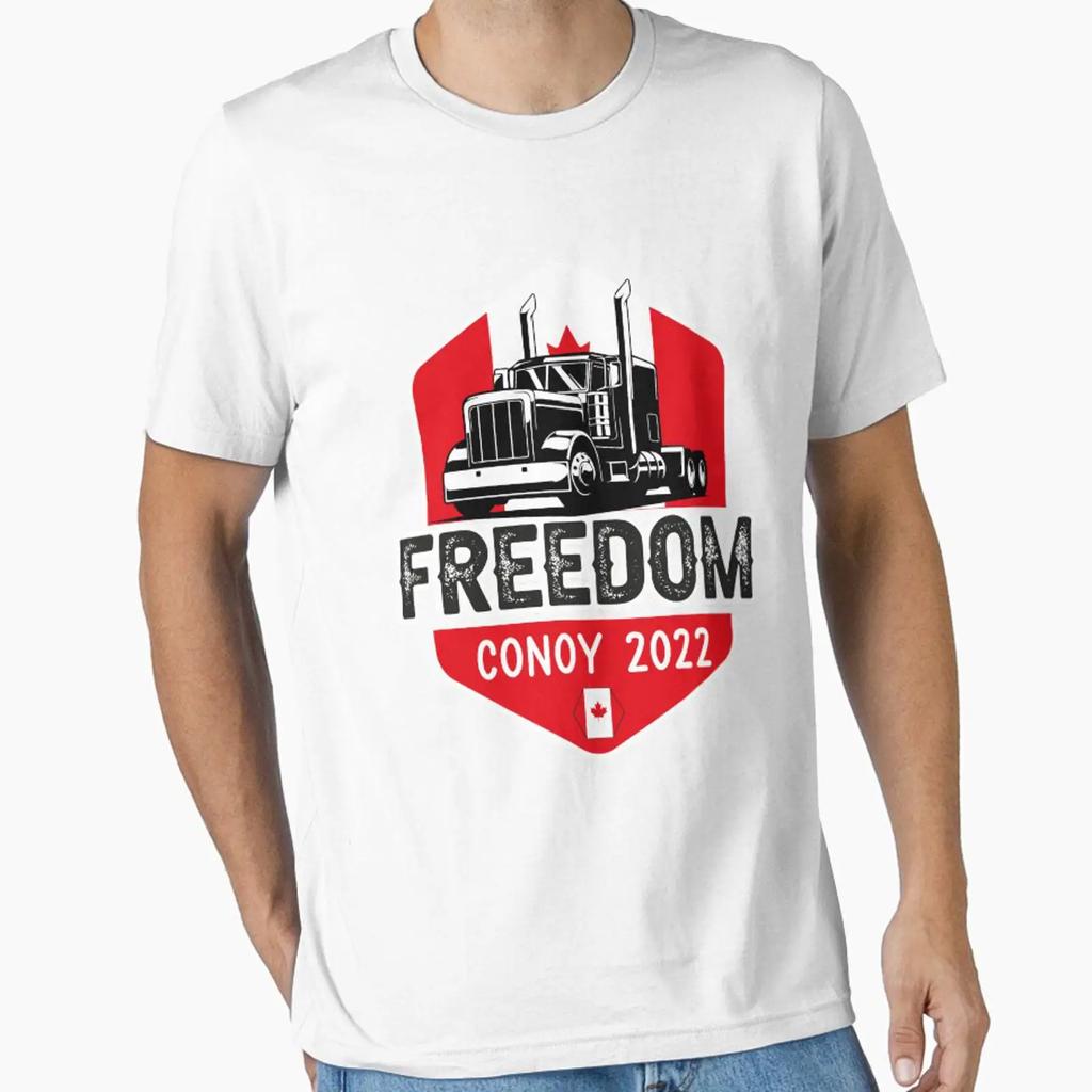 Freedom Convoy Essential T Shirt Vintage Breathable Soft Stretched Homme Stylish Top For Everyday Wear Slightly Graphic
