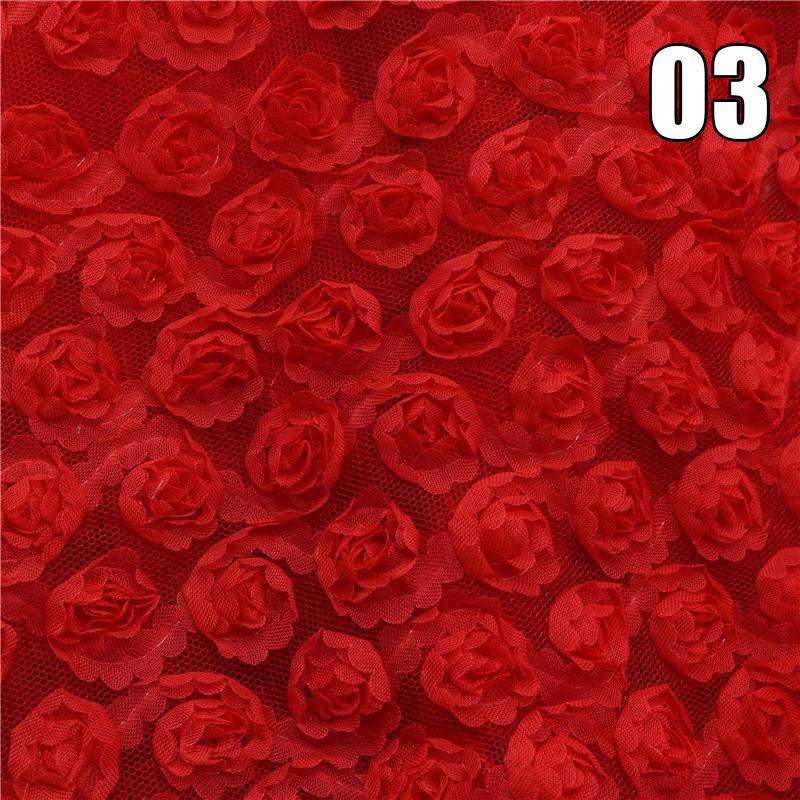 3D Rosen Blumen Tüll Mesh Stoff Exquisite Stretch Spitze Rosen Stickerei Stoff DIY Nähen Schleife Hochzeitsfeier Kleid Dekor Handwerk