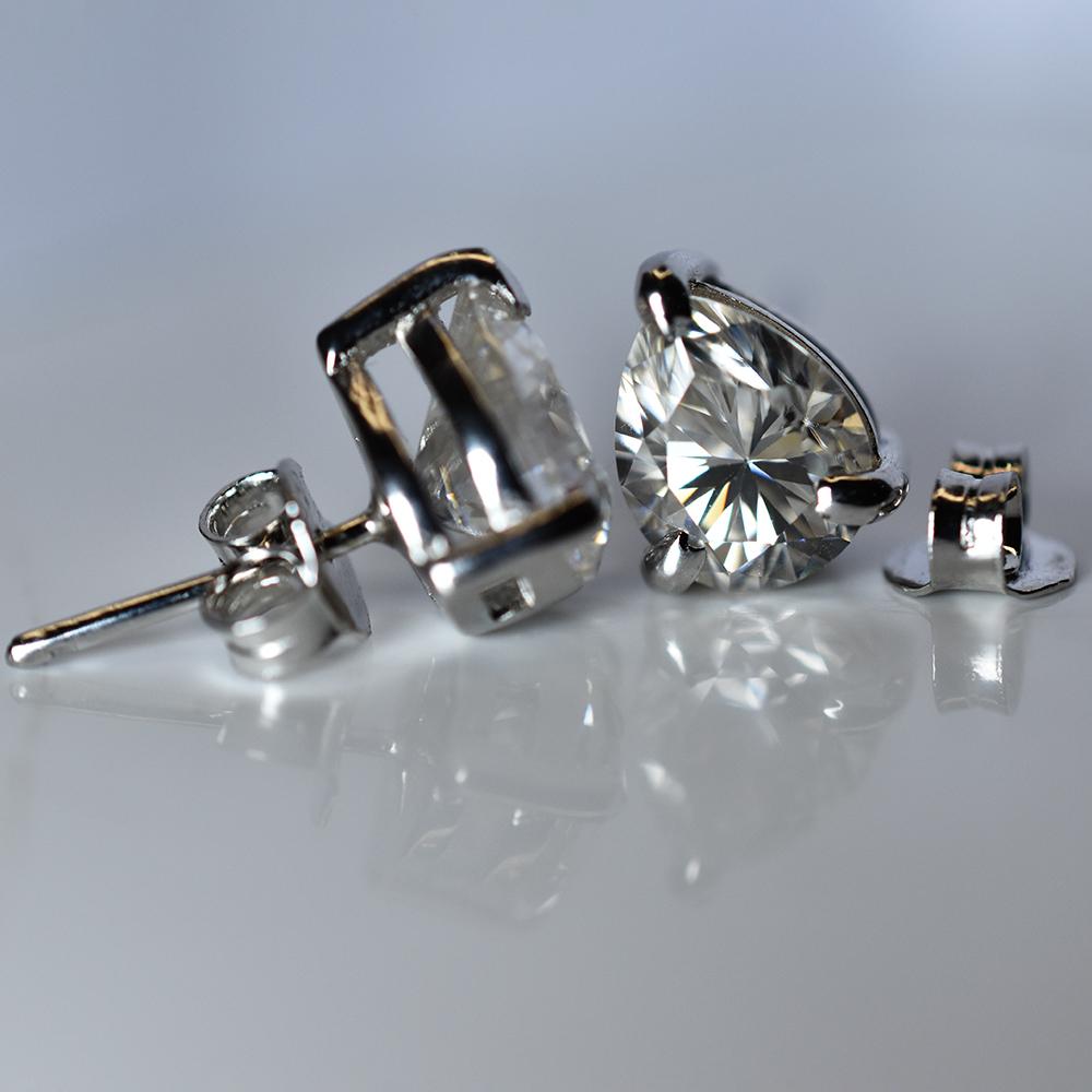 CERTIFIED Pear Cut Synthetic Moissanite 14.30 Ct Stone Earring Pair Gift For Her MY.ER-23-NS