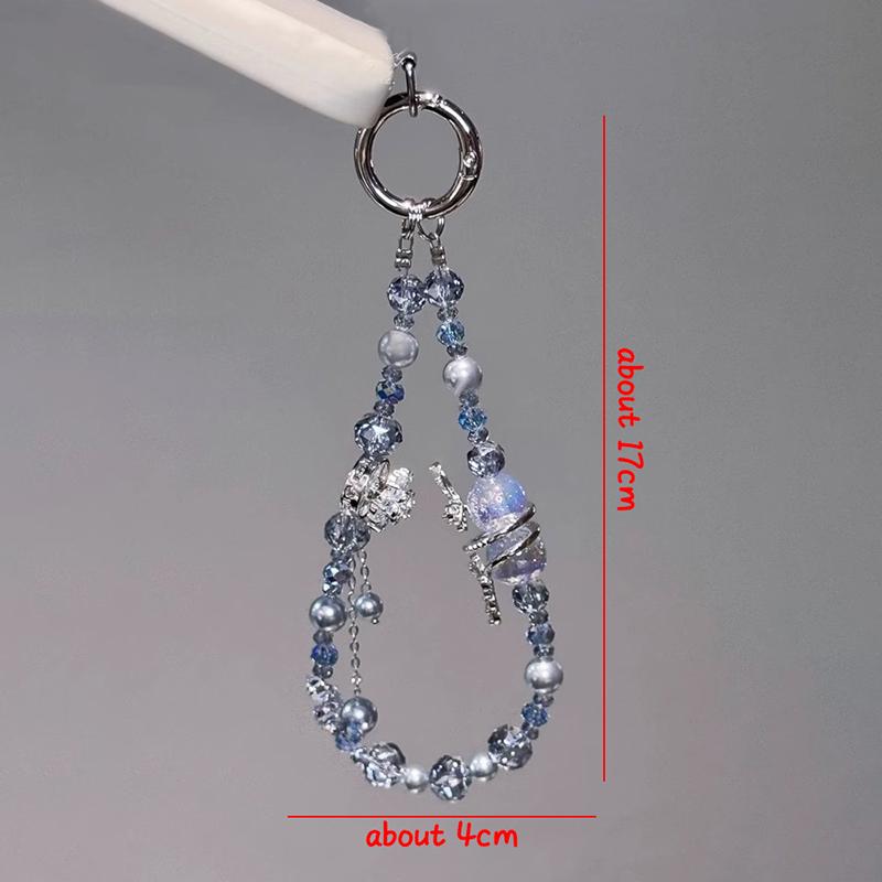 Fashionable And Fresh Bead Love Bow Mobile Pendant Sweet And Cute Moon Bear Bag Decoration