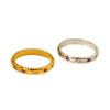 ins personalized inlaid color pentagram zircon ring electroplated 18K gold stainless steel ring waterproof jewelry women