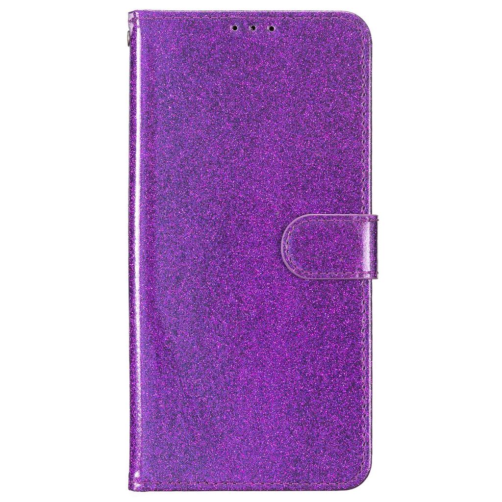 For Motorola Moto G86 5G Lommebokdeksel Glitter Anti-Rippe Lær Støtte Telefondeksel med Stropp