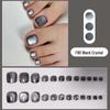 Handmade Black Cat Eye Crystal Toenail Tips Press-On Nails with Whitening Effect