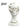 Horror Theme Room Accents 3D Printed Skull & Devil Hand Figurine Realistic Holding Handmade Craft Decor Statue Gothic Desktop Ornament for Halloween