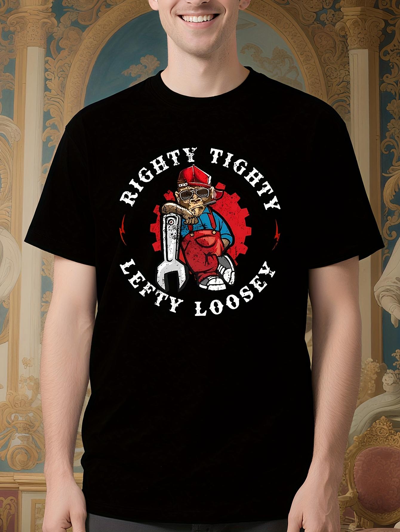 Plus Size Funny Mechanic Graphic Tshirt - Righty Tighty L... S