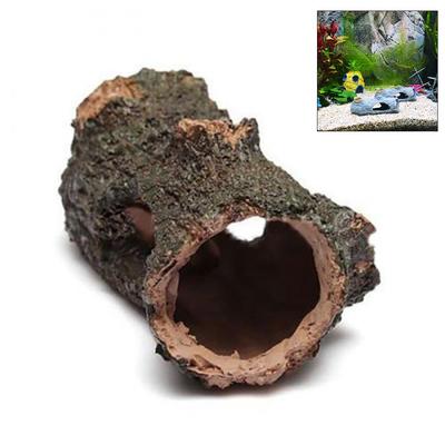 Aquarium Decoration Ornament Gray Hollow Trunk Fish Tank Decoration  Log Decoration Aqua Resin Tree Branch Hidden Hollow Tree