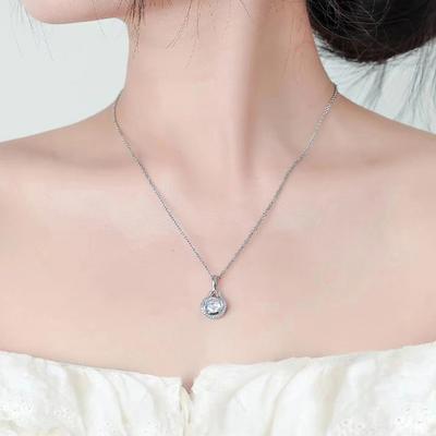 Sterling Silver S925 Water Drop Zircon Necklace Women's Fashion All-Match Jewelry