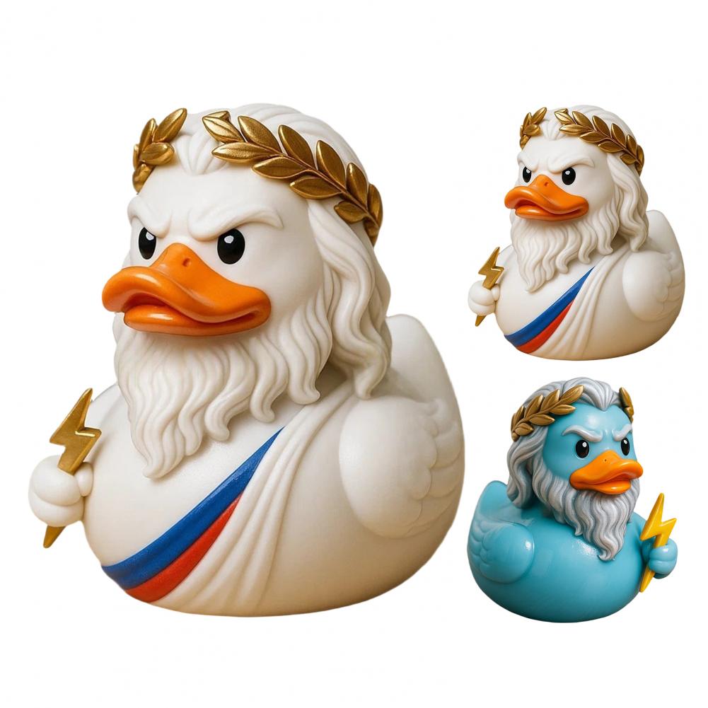 Zeus Duck Ornament Resin Duck Figurine Mythology Inspired Zeus Duck Figurine Resin Statue Sculpture for Home Office Bookshelf