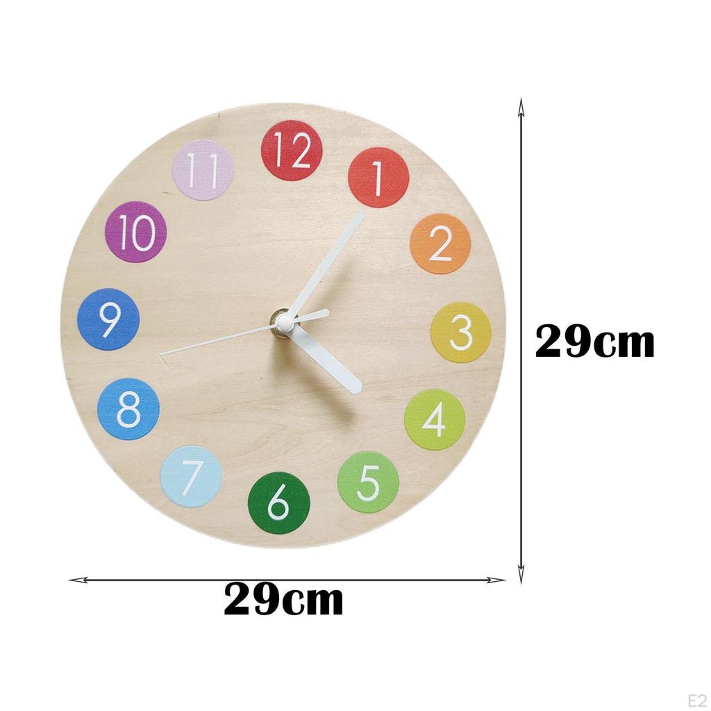 Clock Non Ticking Multi Colored Numbers Battery Operated Decorative Wall Silent for Home