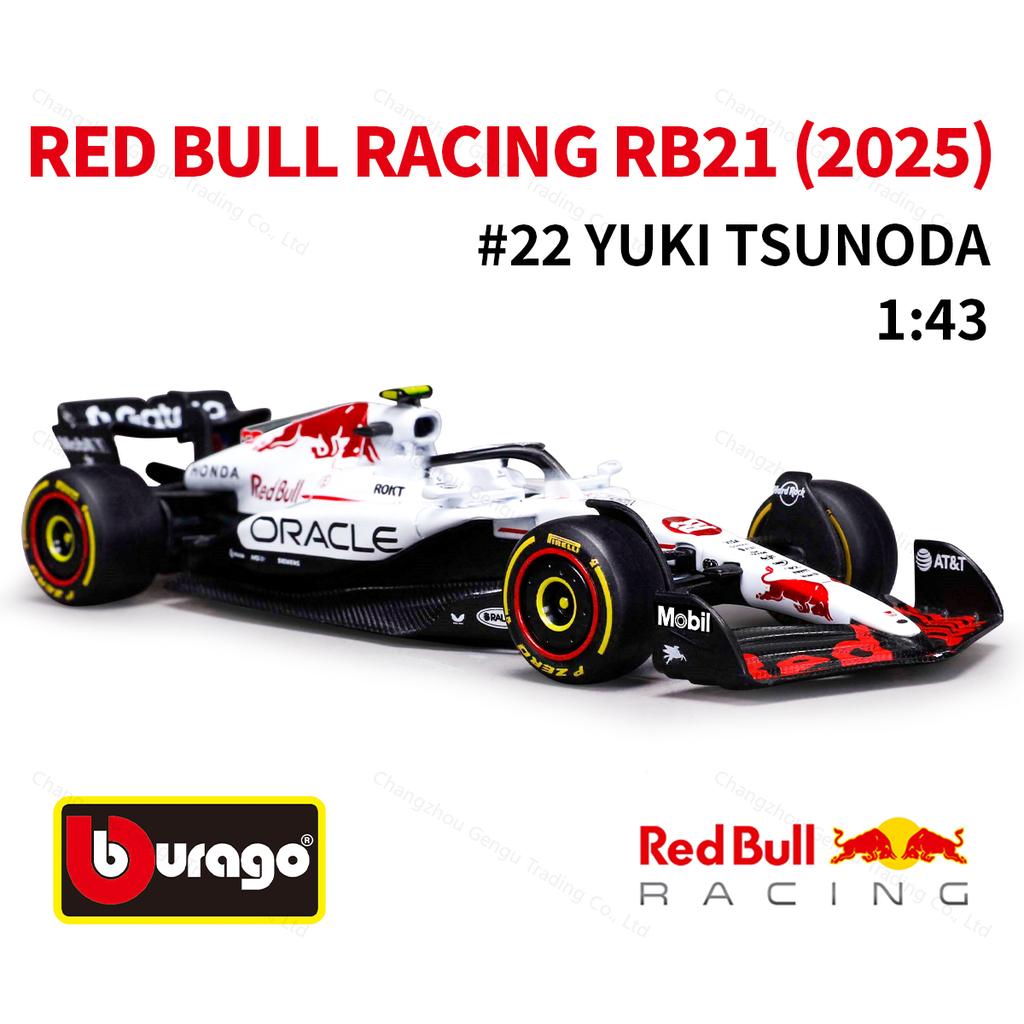 Bburago 1:43 2025 Red Bull RB21 GP do Japão F1 Carro de Corrida Fórmula 1 Veículos Estáticos Die Cast Modelo Colecionável Brinquedos de Carro de Corrida