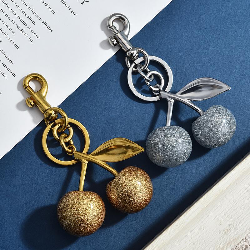 Cherry Keychain Bag Charm For Purses–Cute Keyring Accessories For Women, Fashionable Handbag Charms For Car Keys
