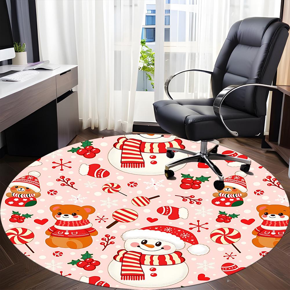 1pc Christmas, Winter Chair Carpet for Office, Non slip, Soft and Durable Office Rug