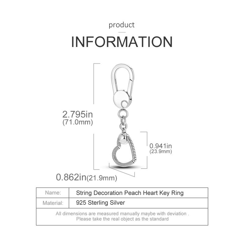 Keychain 925 Sterling Silver Round Dangle Moment Key Ring Charm Holder For Bag Fit Original Charms Letter Beads Christmas