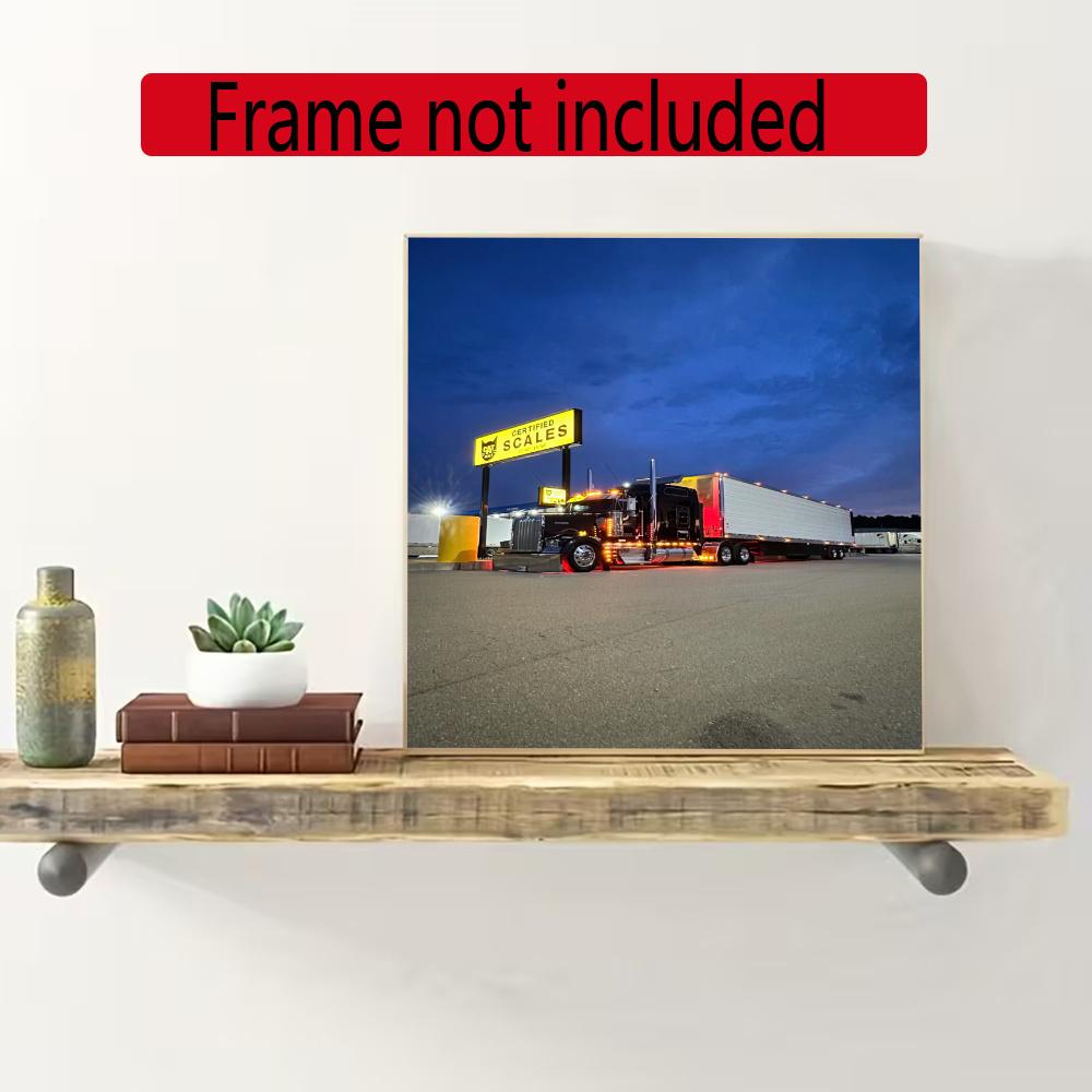 Kenworth 5D Diy Diamond Painting Round Diamond Diy Frameless Holiday Artwork Suitable For Home Office Wall Decoration
