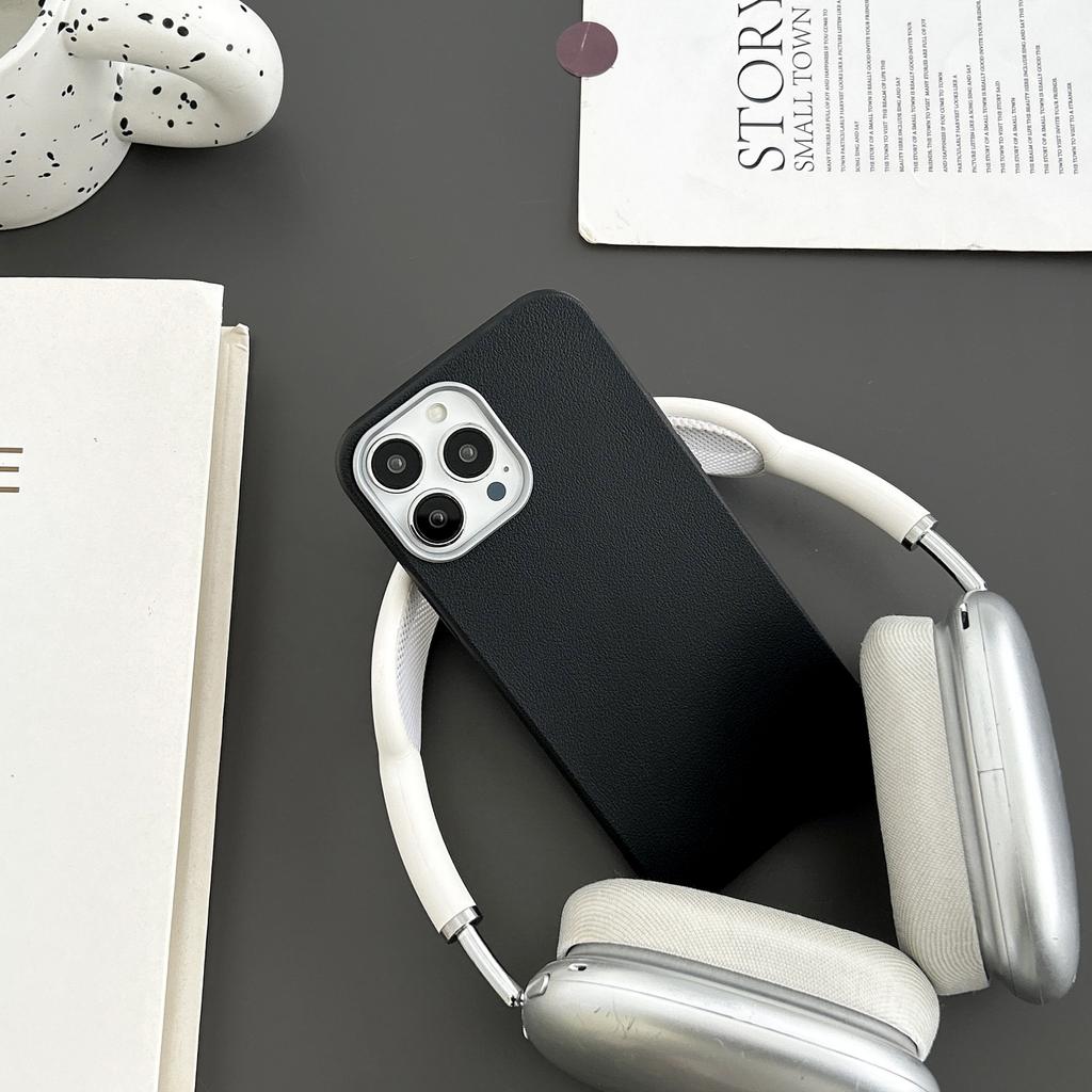 For Apple 17promax Phone Case for IPhone 16 Premium Imitation Lychee Skin Pattern 15 All Inclusive Protective Case 14 New