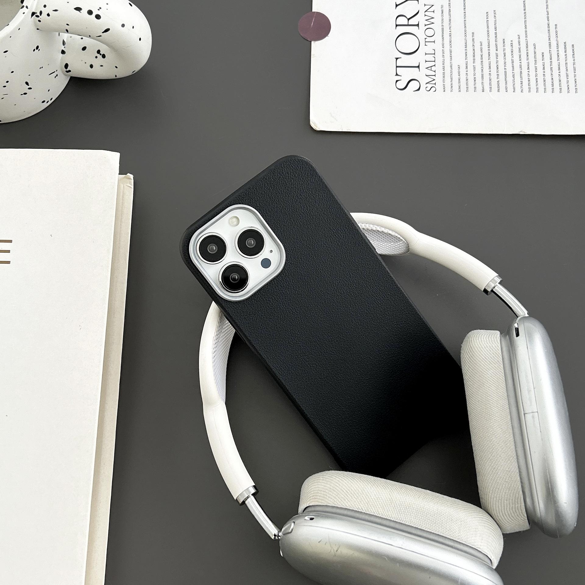 

For Apple 17promax Phone Case for IPhone 16 Premium Imitation Lychee Skin Pattern 15 All Inclusive Protective Case 14 New For iPhone11Promax