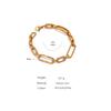 Yhpup Stainless Steel Golden Chain Bangle Bracelet Minimalist Geometric Metal Women Bracelet Waterproof Jewelry Men Women Gift