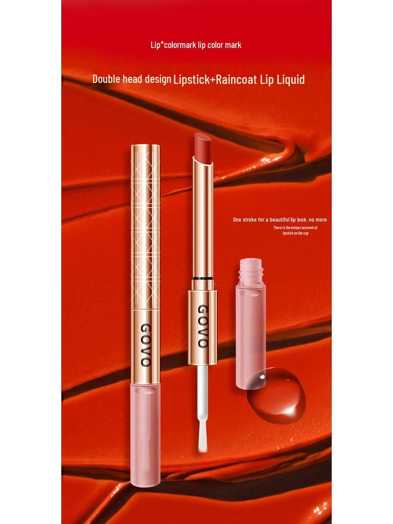 GOVO Jingchun Waterproof Double-Ended Lipstick: Long-Lasting, Non-Fading, Non-Stick Cup, Live Streaming Style