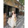 Seaside Vacation Beach Dress Women's Travel Dress White Wear Travel Skirt Long Dress Dopamine