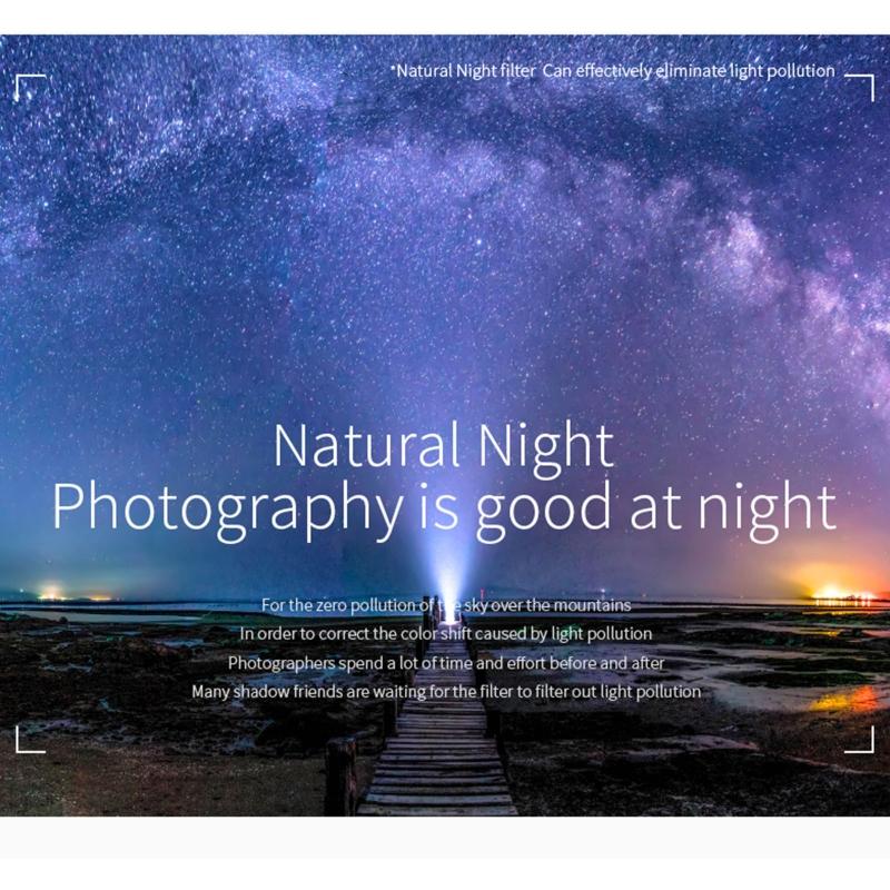 Camera Lens Filter 49 52 55 58 62 67 72 77 82mm Natural Night Filter for Night Photography for Sky/Star Astrophotography