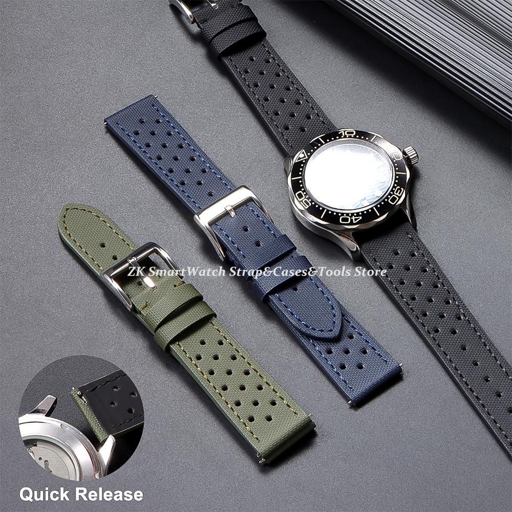 Quality Nylon Sailcloth Watch Strap Waterproof Fabric Watchband Quick Release 18 20mm 22mm Band Wristband Belt Watch Accessories