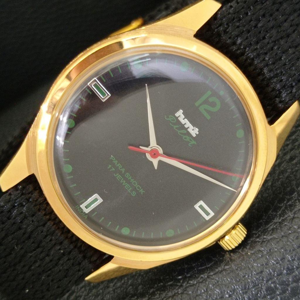 

ВИНТАЖНЫЕ ЧАСЫ HMT PILOT С РУЧНЫМ ЗАВОДОМ, ИНДИЙСКИЕ МУЖСКИЕ ЧАСЫ С ЧЕРНЫМ ЦИФЕРБЛАТОМ a702076-5 R208-a702076