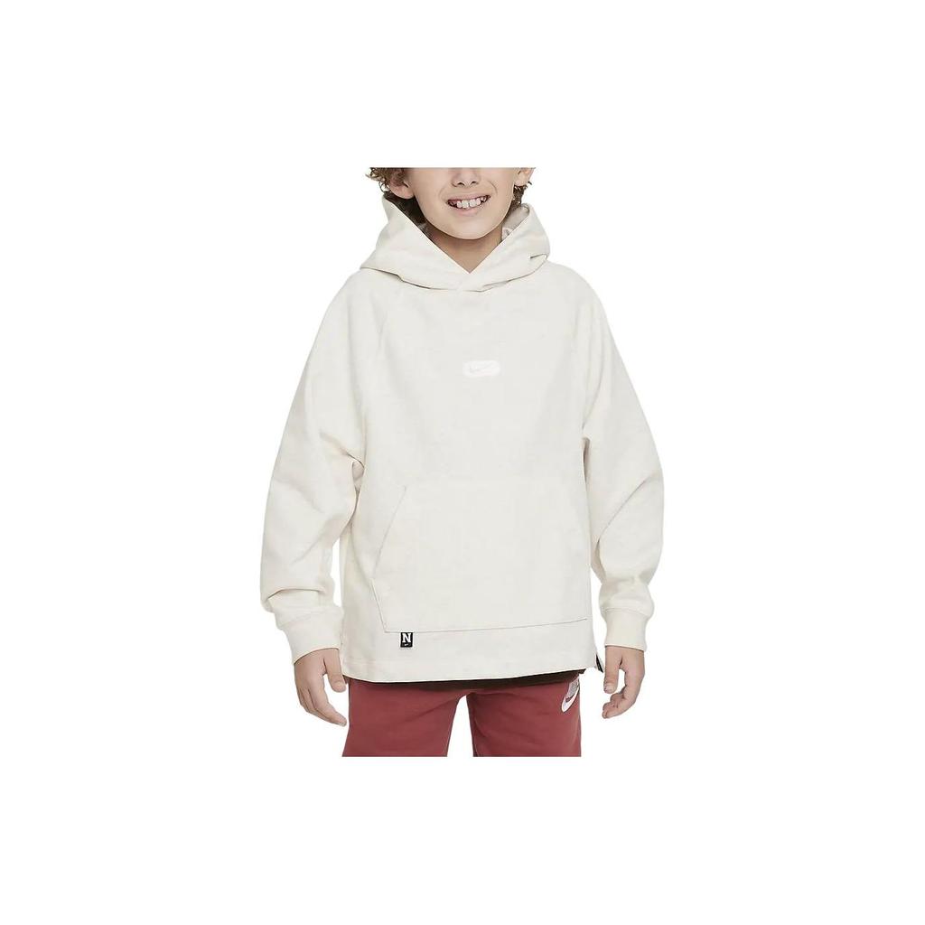 Nike Dri-FIT Athletics Solid Color Hooded Casual Long Sleeve Kids tops Light-Red Brown DX5374-104