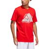 adidas T Shirts Men's Red Crew Neck Moderate Straight Fit IC8106