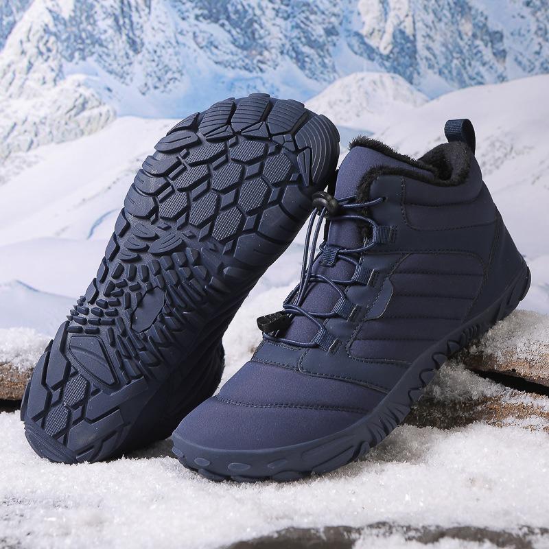 Outdoor Casual Velvet Winter Thermal Shoes Thickened Mountaineering Cotton Shoes Five-finger Large-size Wear-resistant Snow Boots