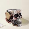 Cyberpunk Skull Resin Pen & Brush Holder Ornament