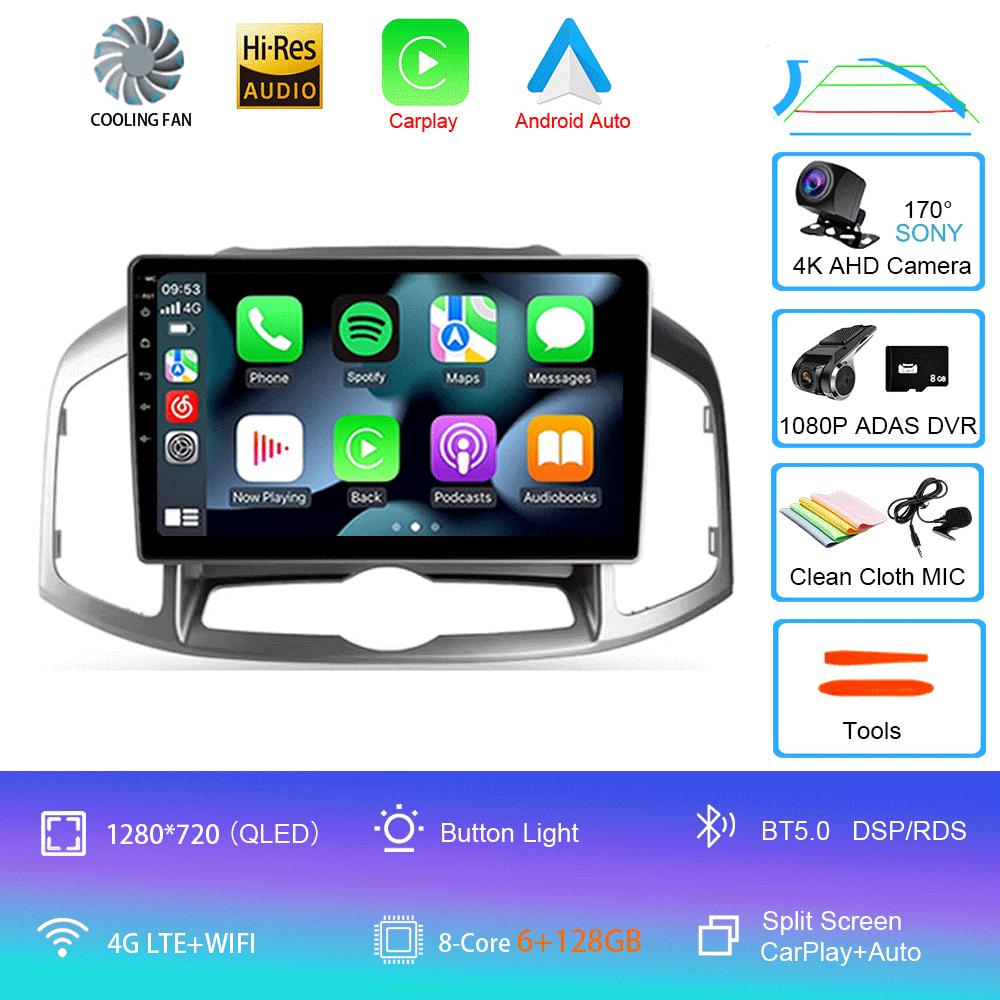 Car Radio Android 14 Carplay Auto 2K Screen Video Multimedia Player For Chevrolet Captiva 1 2011 - 2016 2 Din Autoradio Stereo