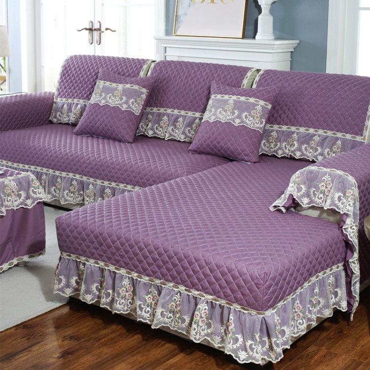 Arm Plüsch Sofa Kissen Stoff Gold Samt Europäischen-Stil High-End Luxus Leder Holz Sofa Rutschfeste Sofa Abdeckung