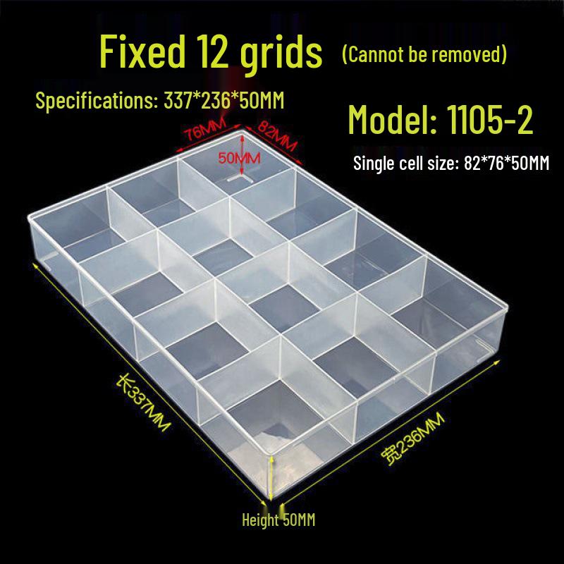 Thickened Nine-Grid Storage Box: Large Capacity, Impact & Corrosion Resistant, Open Compartment Design.