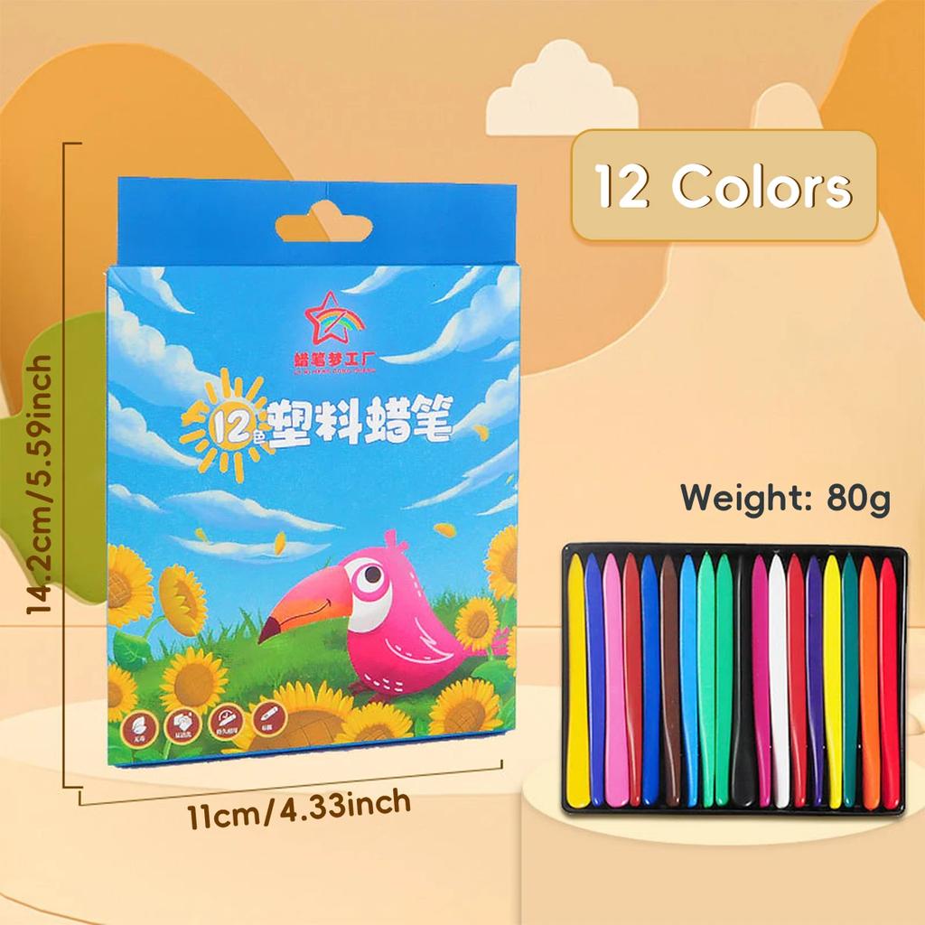 Waschbare Wachsmalstifte 12-36 Farben Ungiftig Auswischbar Dreieckiger Griff Kunstbedarf Kleinkindsicher Ölpastellkreiden zum Zeichnen Ausmalen Geschenke