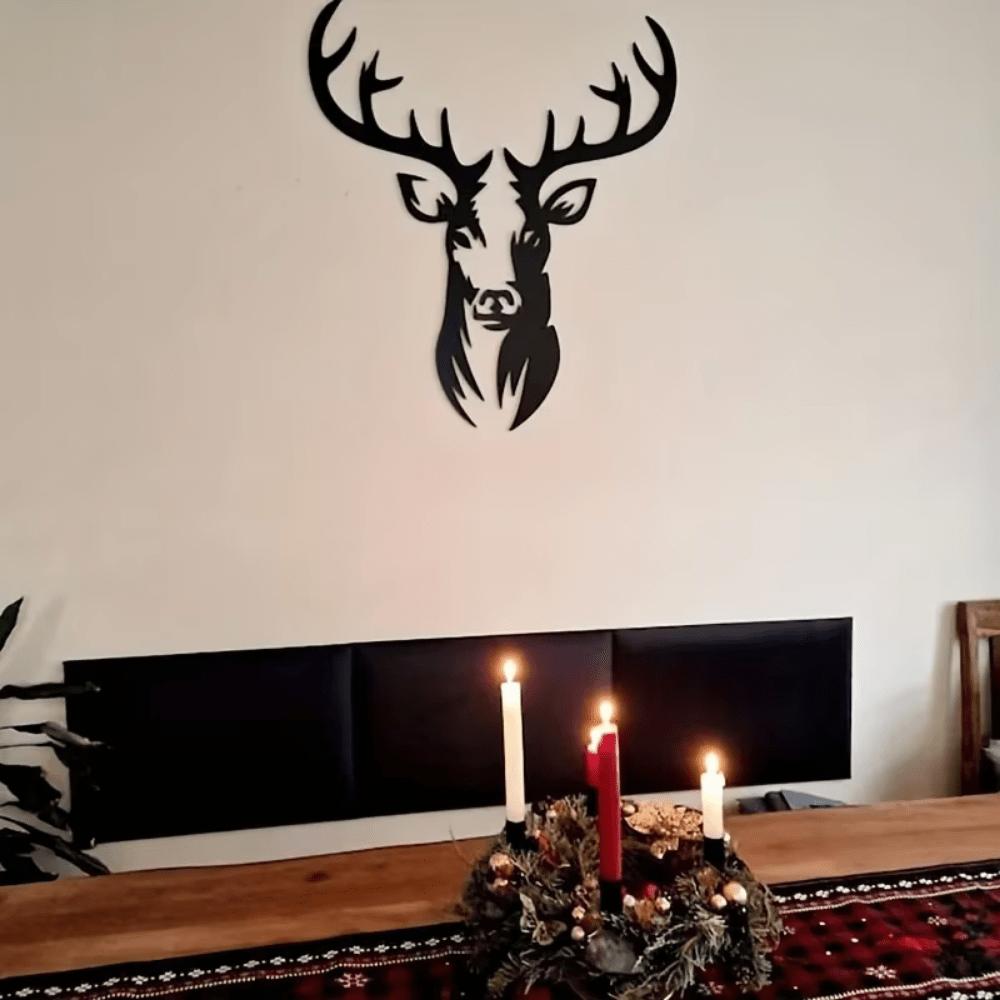 Rustic Deer Head Metal Art, 3D Wall Sculpture for Farmhouse & Modern Home Decor TY6496
