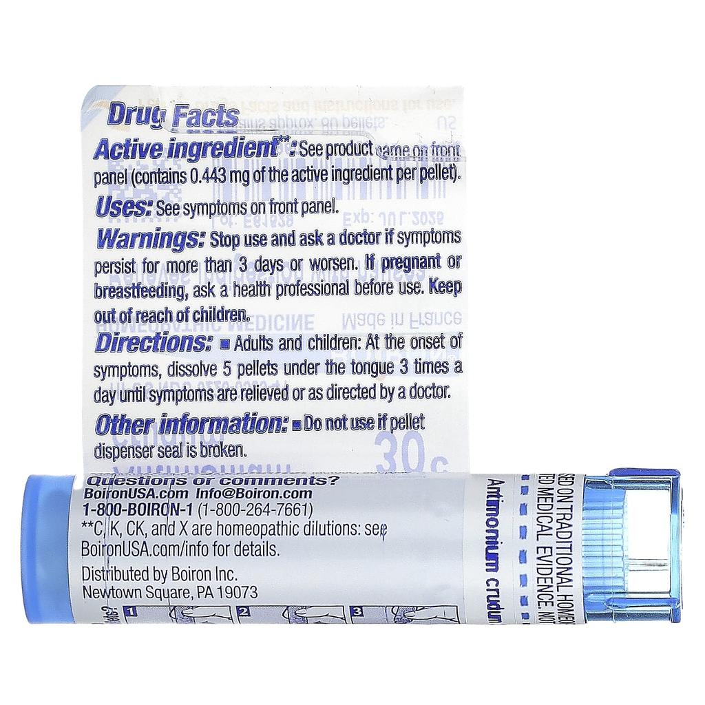 Antimonium Crudeum, 30C, Indigestion Relief, 80 Pellets