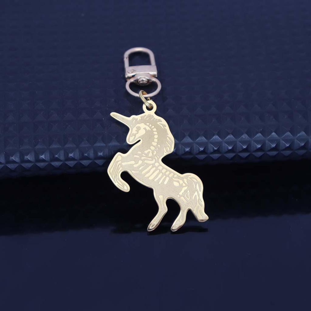 New Fashion Stainless Steel Pony Pendant Couple Keychain - Cute Animal Charm