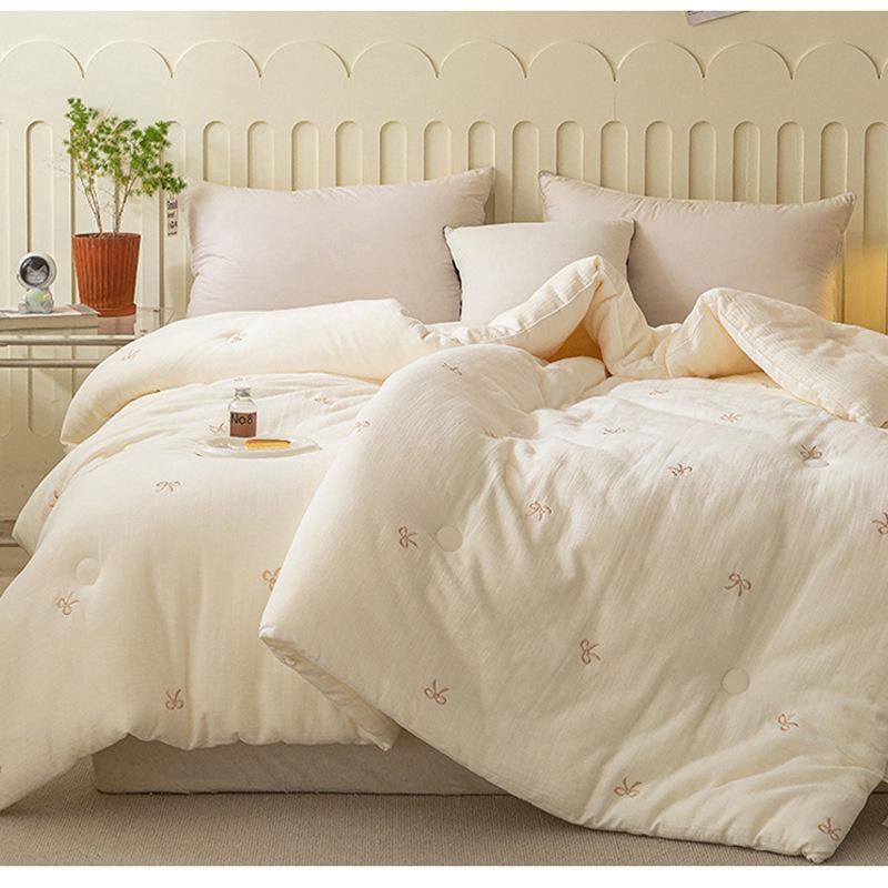 Edredom de Gaze de Camada Dupla de Fibra de Soja - Quente Inverno, Primavera/Outono, Edredom de Algodão Infantil e Inserção de Edredom Fresco de Verão