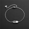 Fashion Stainless Steel Bracelets Moon Pineapple Flowers Pendant Silver Color For Women Party Jewelry Accessories Gift 16cm Long