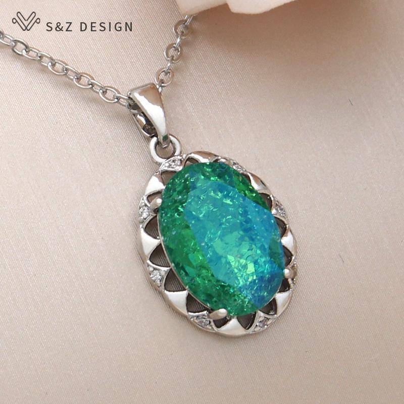 Mode Elegante Ei Form Oval Kristall Anhänger Halskette Für Frauen Hochzeit Rose Gold Farbe Schmuck Geschenk