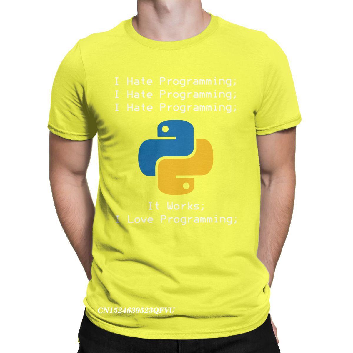 

Футболка «Python I Hate Programming» для унисекс-программиста IT-компьютера, хлопковая футболка Unisexga, футболка в стиле Харадзюку, одежда больших размеров 3XL