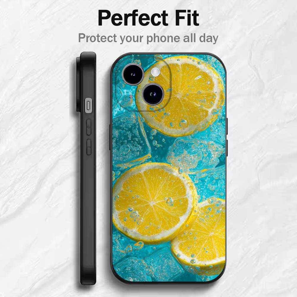Summer Fruit  Phone Case For 17 16 15 14 13 12 11 Mini XS XR X 6S 6 Pro Max Plus Black Soft Cover