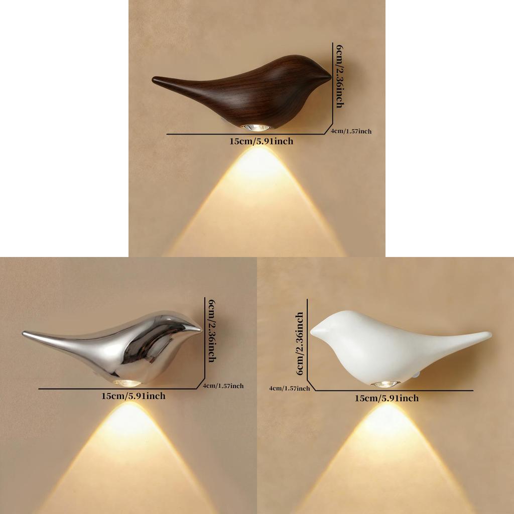 Small Bird Wall Light With Rechargeable Led Sensor For Kids Bedroom Decor