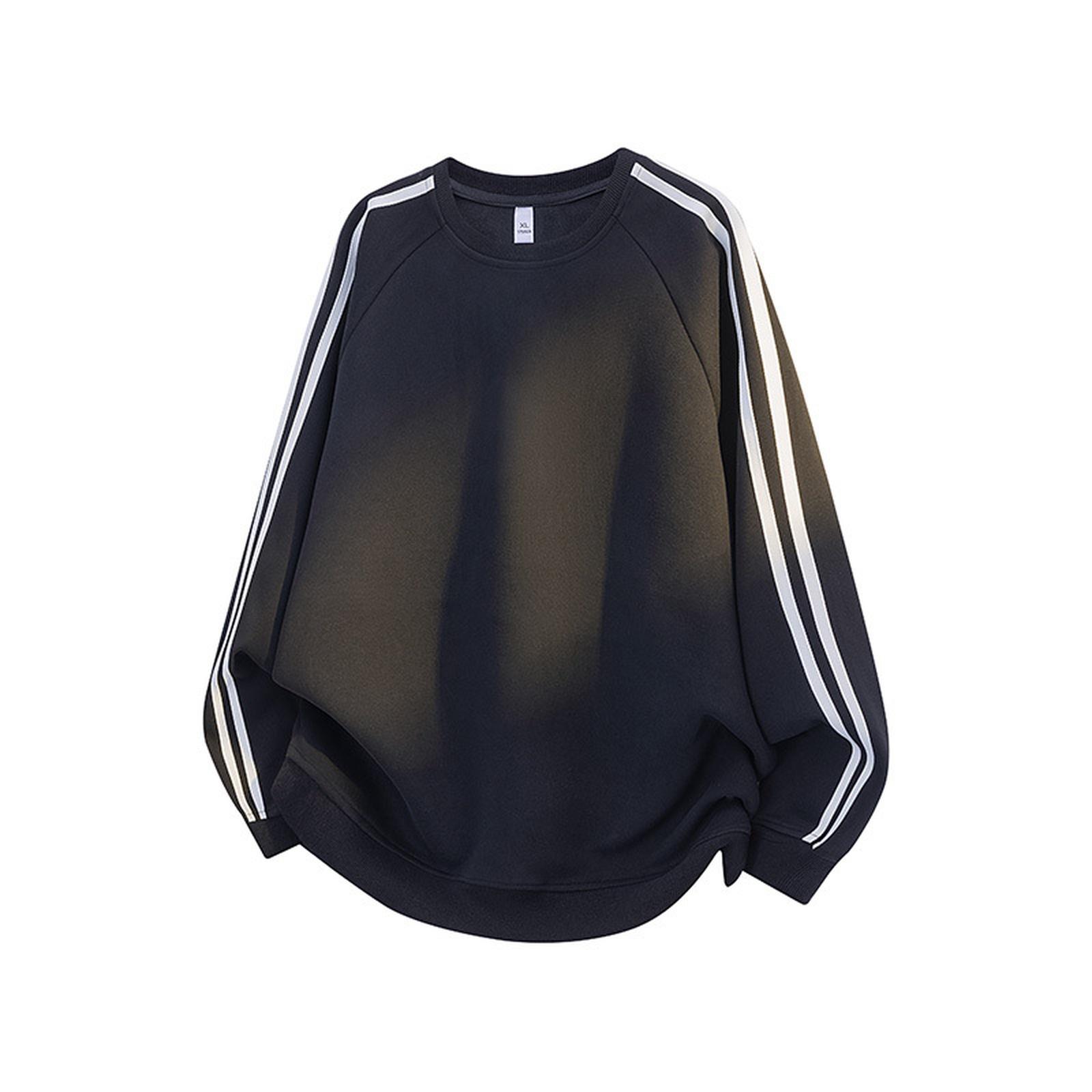 

Худи с воротником-стойкой, полосатое, дышащее, легкое, спортивное, повседневное, облегающего кроя, контрастная полосатая толстовка XL чёрный