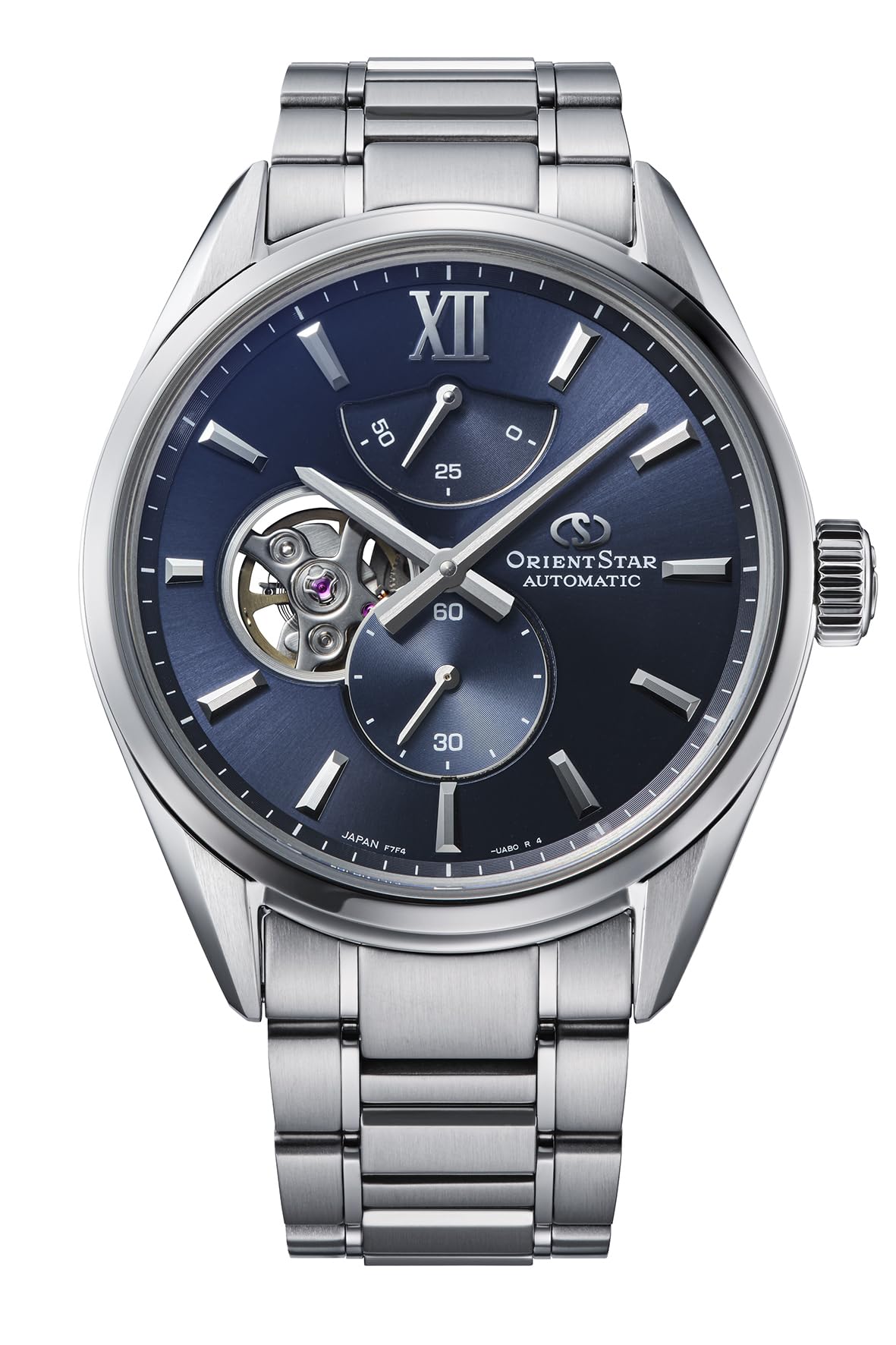 

Orient Star M34 F7 Automatic Made in Navy Watch, Semi-Skeleton, Mechanical, Japan, 2-Year Manufacturer s Warranty, RK-BY0010L, Men s,