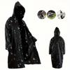 Black Waterproof Raincoat with Hood - Perfect for Hiking, Travel, Fishing & Climbing | Hand Washable EVA Material | Mid-Length