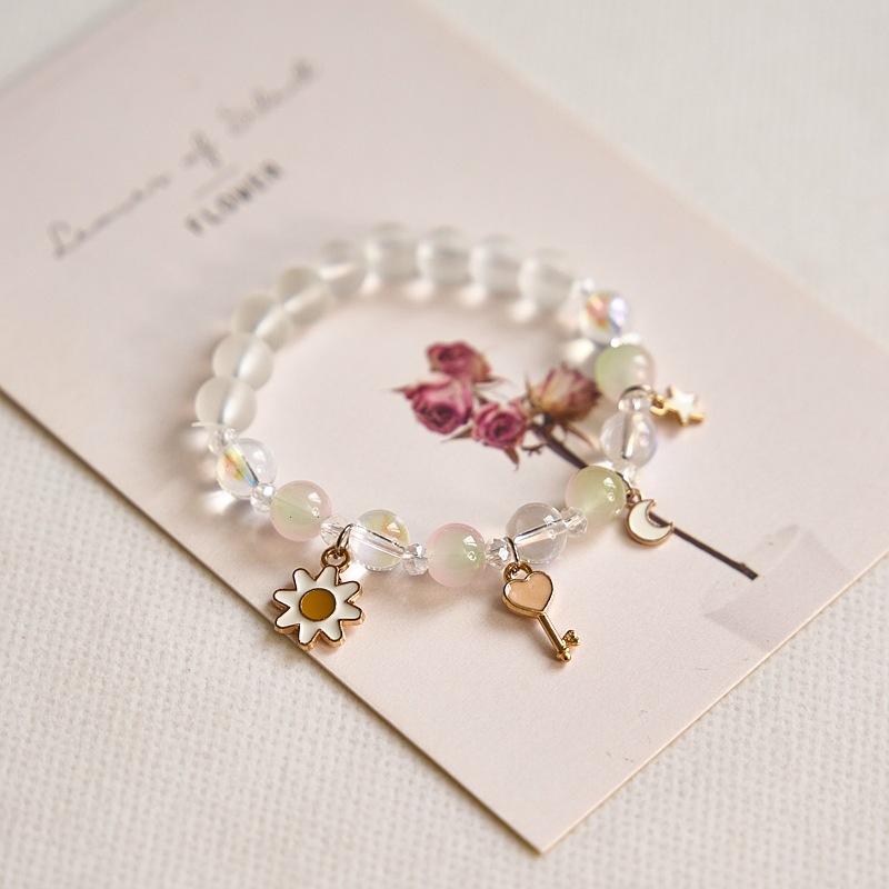 Year Sweet Cute Cat Crystal Beaded Bracelet Girls, Girlfriend Student Bracelet Wholesale