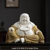 Handmade Ceramic Maitreya Buddha Figurine with Big Belly: Happy Laughing Buddha for Wealth and Home Décor
