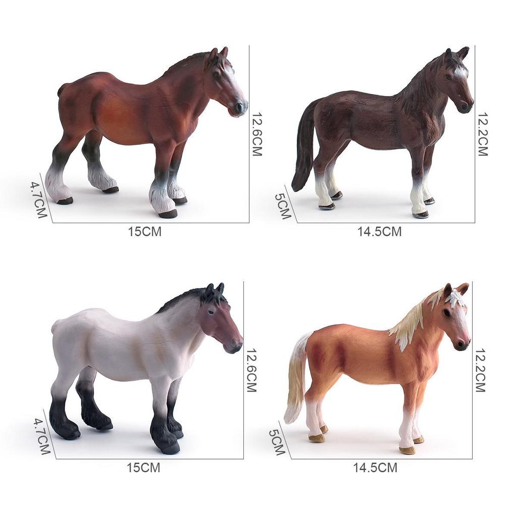Cross-Border Kids' Wild Animal Horse Models - Dutch Draft Stallion & Tennessee Walking Mare Ornaments